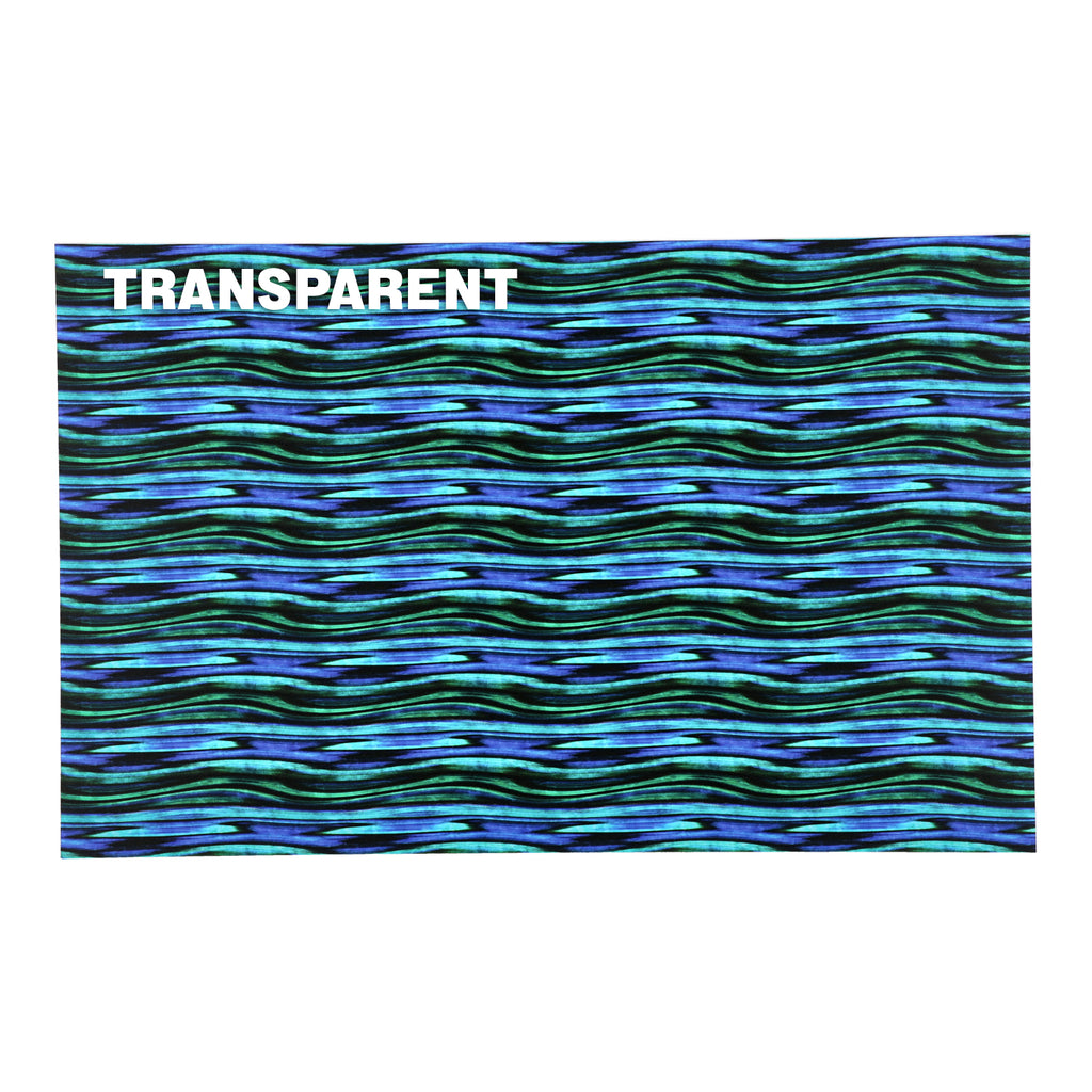 PatternPly® Transparent Blue Green Abalone Horizontal Streaks sheet showing the pattern