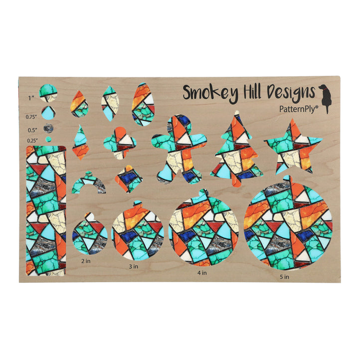 PatternPly® Transparent Colorful Turquoise Mosaic