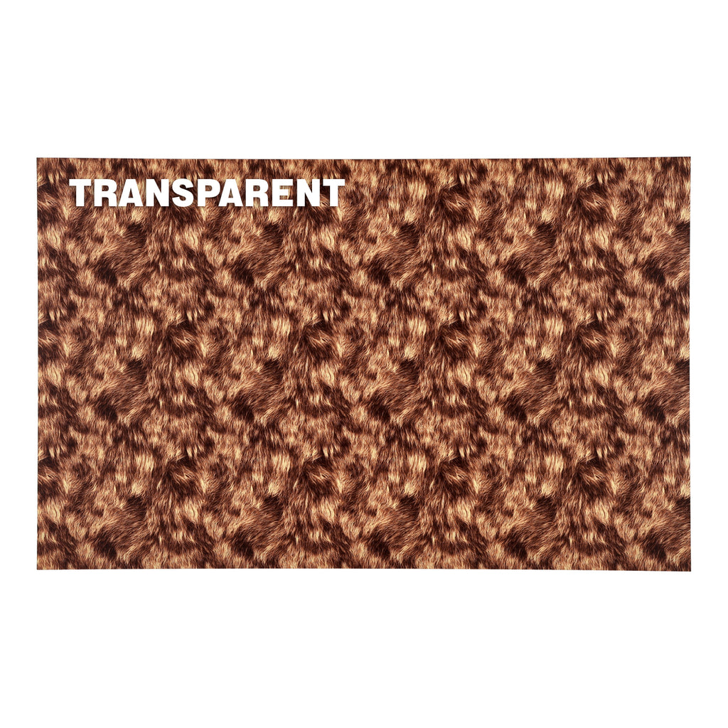 PatternPly® Transparent Brown Fur sheet showing the pattern