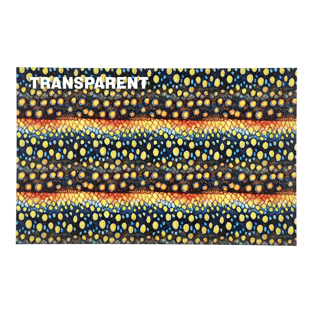 PatternPly® Transparent Dark Fish Spots sheet showing the pattern