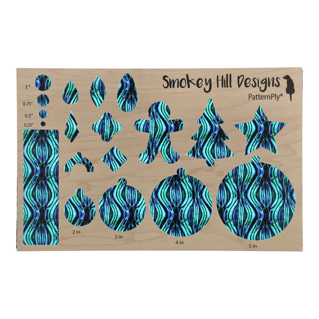 PatternPly® Transparent Blue Green Abalone Vertical Ripples