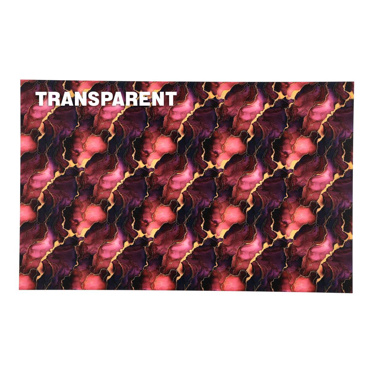 PatternPly® Transparent Magenta and Gold Ink sheet showing the pattern