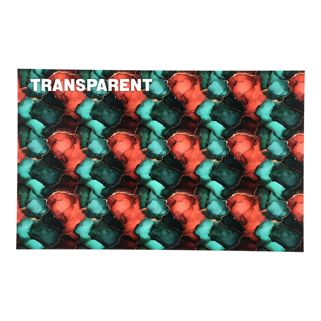 PatternPly® Transparent Abstract Red and Green Ink sheet showing the pattern