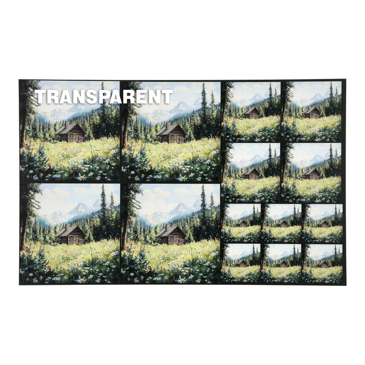 PatternPly® Transparent Mountain Cabin Three Sizes