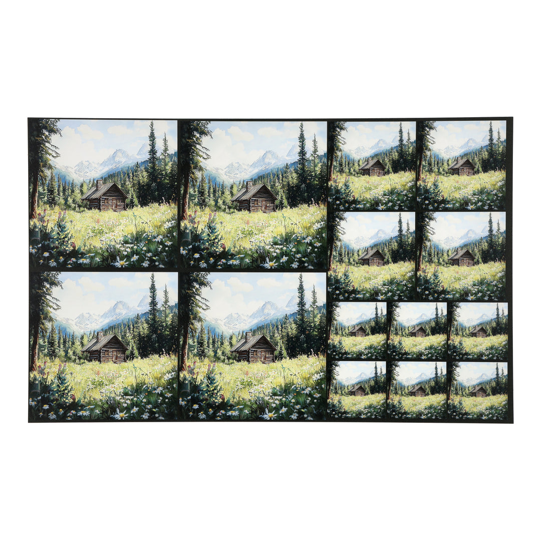 PatternPly® Transparent Mountain Cabin Three Sizes