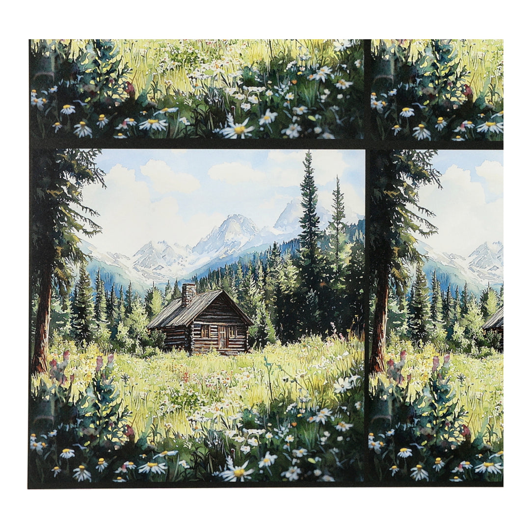 PatternPly® Transparent Mountain Cabin Three Sizes