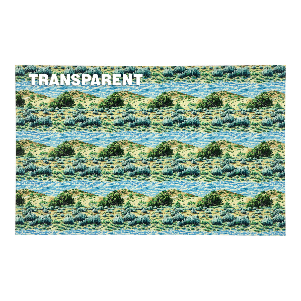 PatternPly® Transparent Sagebrush Hills sheet showing the pattern