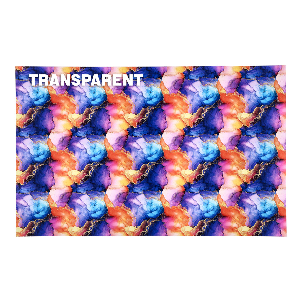 PatternPly® Transparent Orange and Purple Inks sheet showing the pattern