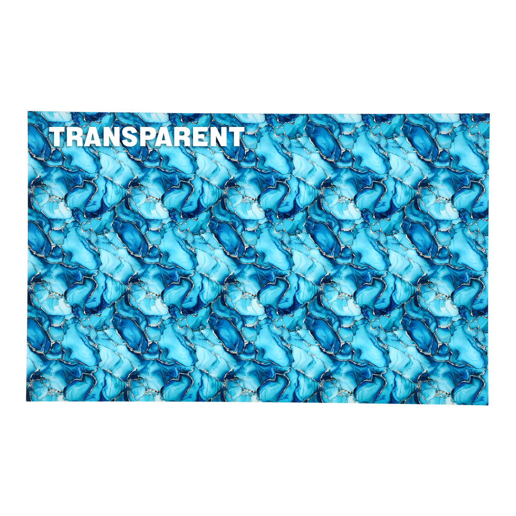 PatternPly® Transparent Sky Blue and Silver Ink sheet showing the pattern