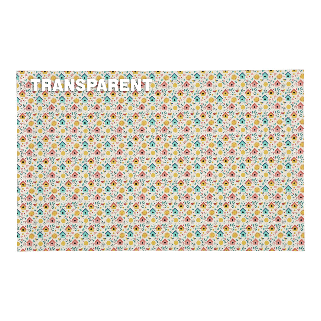 PatternPly® Transparent Sunny Birdhouses sheet showing the pattern