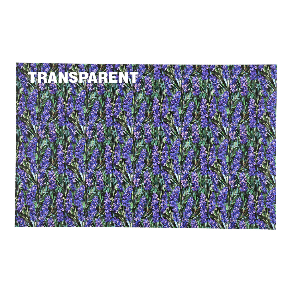 PatternPly® Transparent Stained Glass Lavender sheet showing the pattern