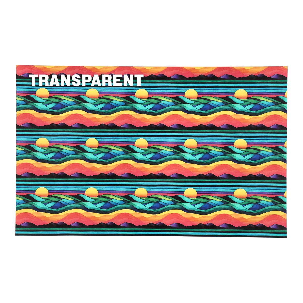 PatternPly® Transparent Synth Sunrise sheet showing the pattern