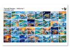 PatternPly® Full Coverage Travel Volume 1 Cruise Life Sampler: sampler sheet of small art scene designs