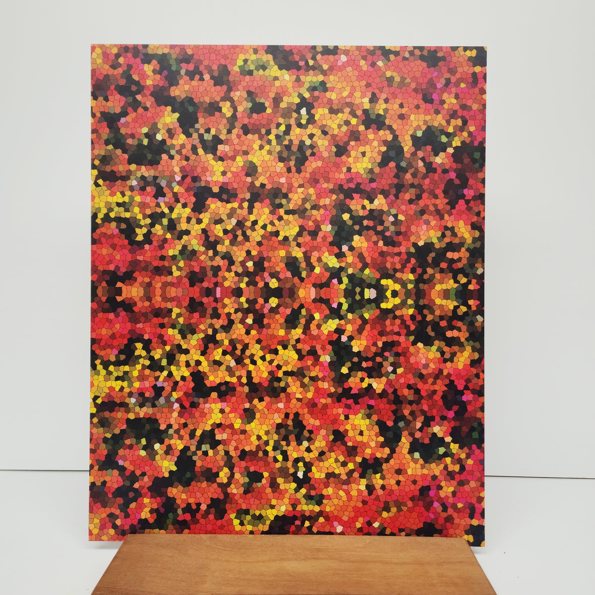 PatternPly® 19x24" Fall Treetops Stained Glass Original Scale sheet showing the pattern