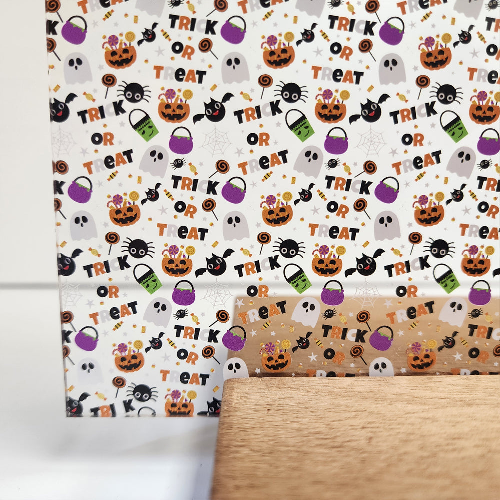 PatternPly® Scattered Trick or Treat sheet showing the pattern