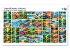 PatternPly® Full Coverage Tropical Series Volume 1 Island Escape Sampler: sampler sheet of small art scene designs