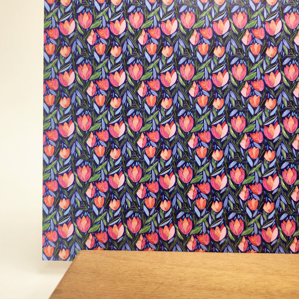 PatternPly® Full Coverage Vibrant Tulips sheet showing the pattern