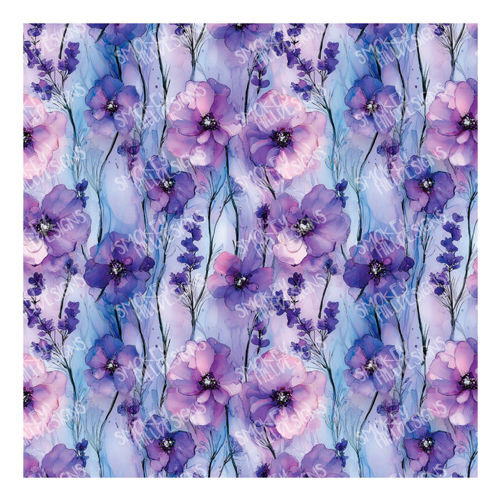 PatternPly® Transparent Violet Pressed Flowers
