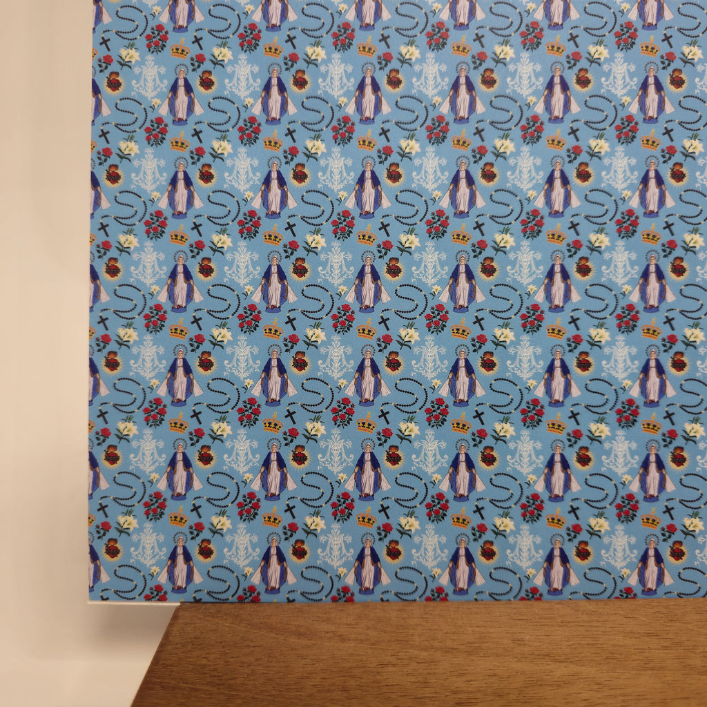 PatternPly® Full Coverage Virgin Mary sheet showing the pattern