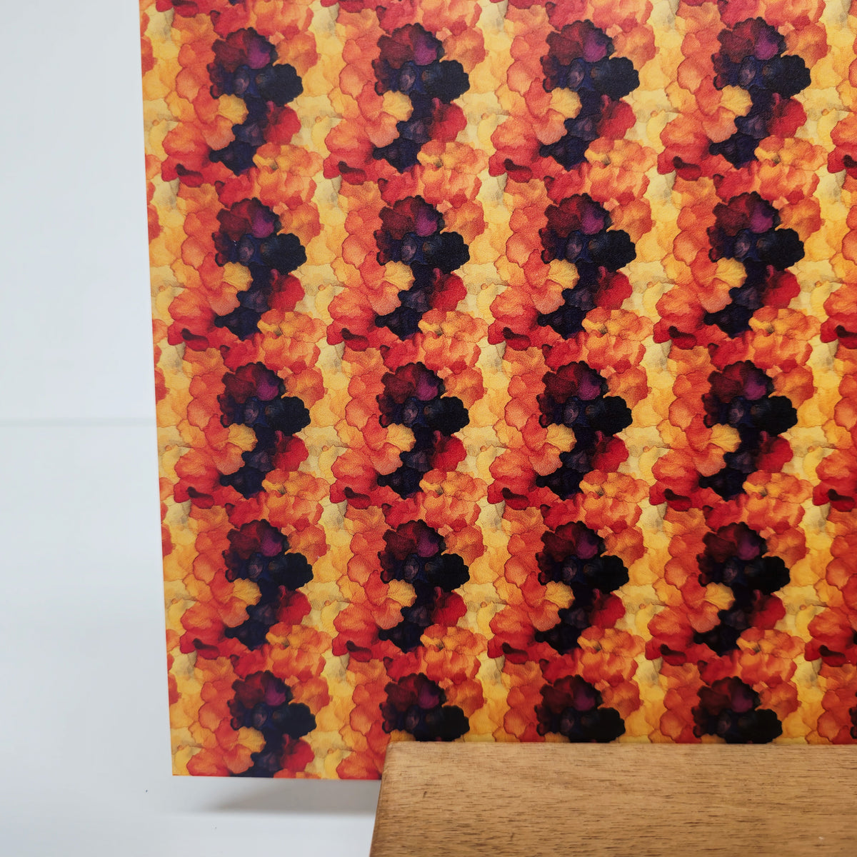 PatternPly® Full Coverage Mini Warm Ink Blossoms sheet showing the pattern