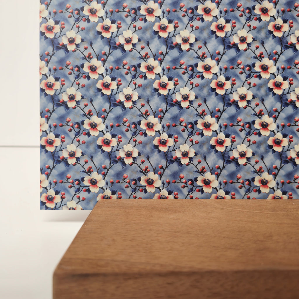 PatternPly® Full Coverage Watercolor Dogwood sheet showing the pattern