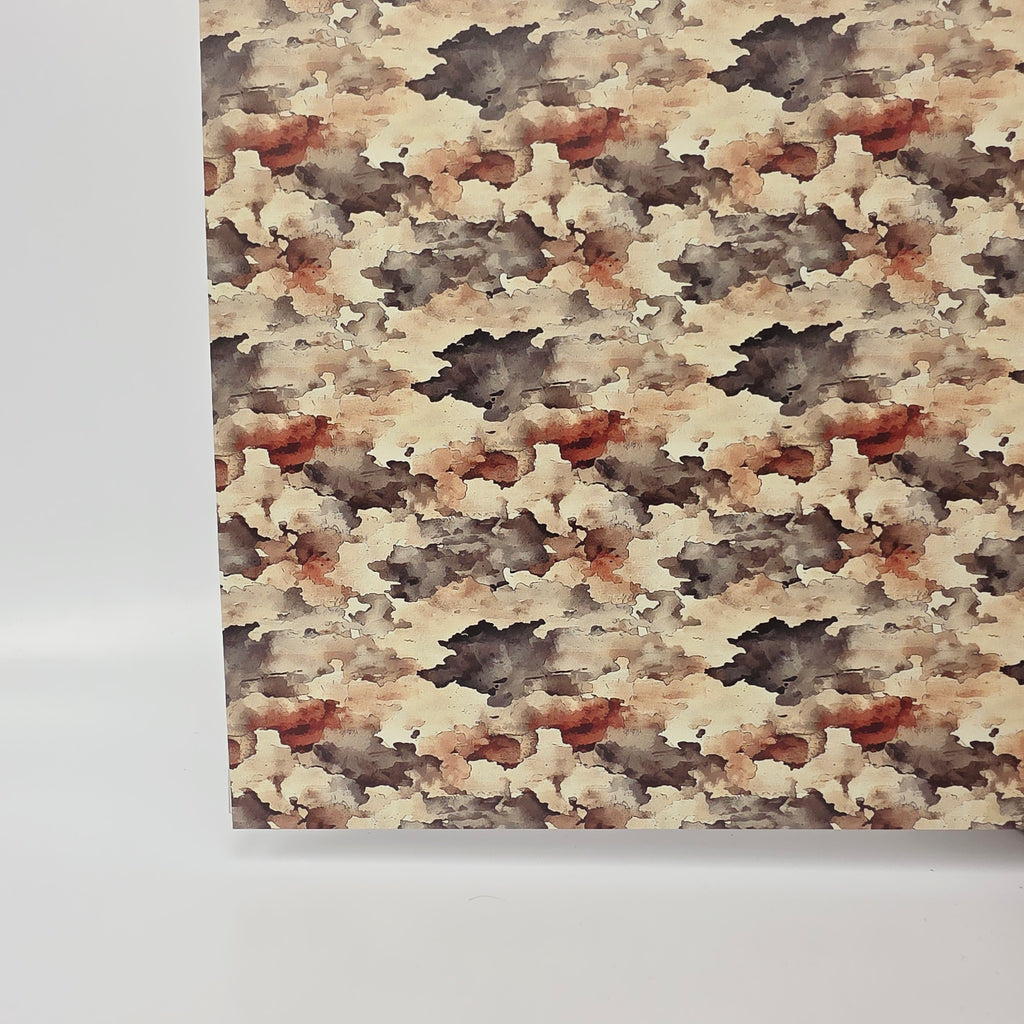 PatternPly® Full Coverage Watercolor Camo sheet showing the pattern