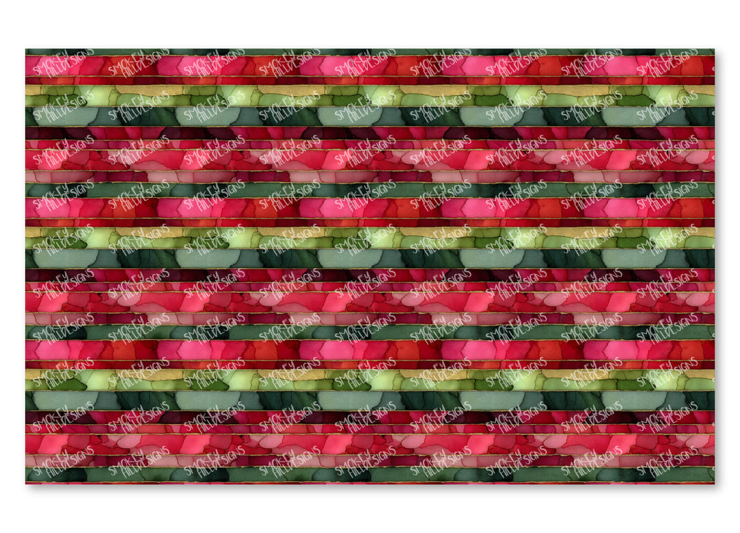 PatternPly® Full Coverage Watercolor Christmas Stripes VERTICAL