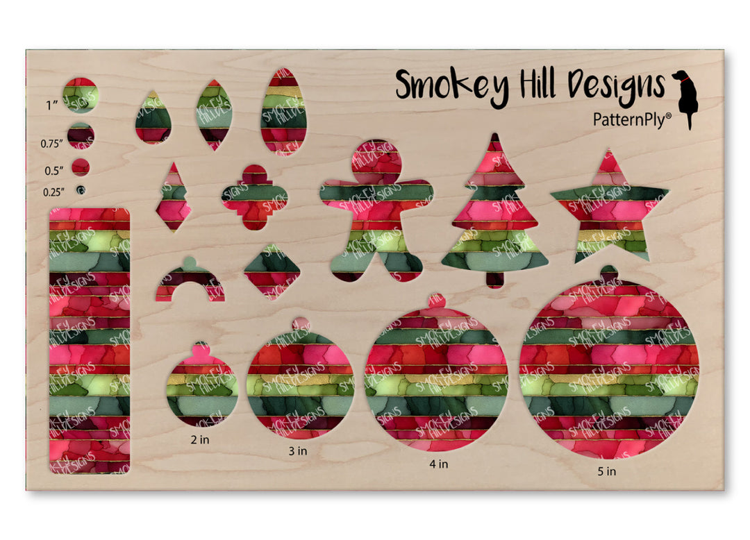 PatternPly® Full Coverage Watercolor Christmas Stripes VERTICAL