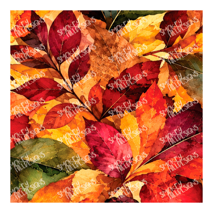 PatternPly® Transparent Watercolor Leaf Pile