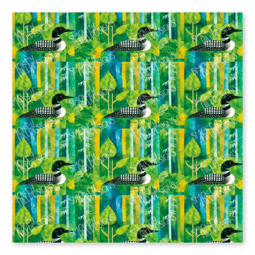 PatternPly® Full Coverage Watercolor Loon Small