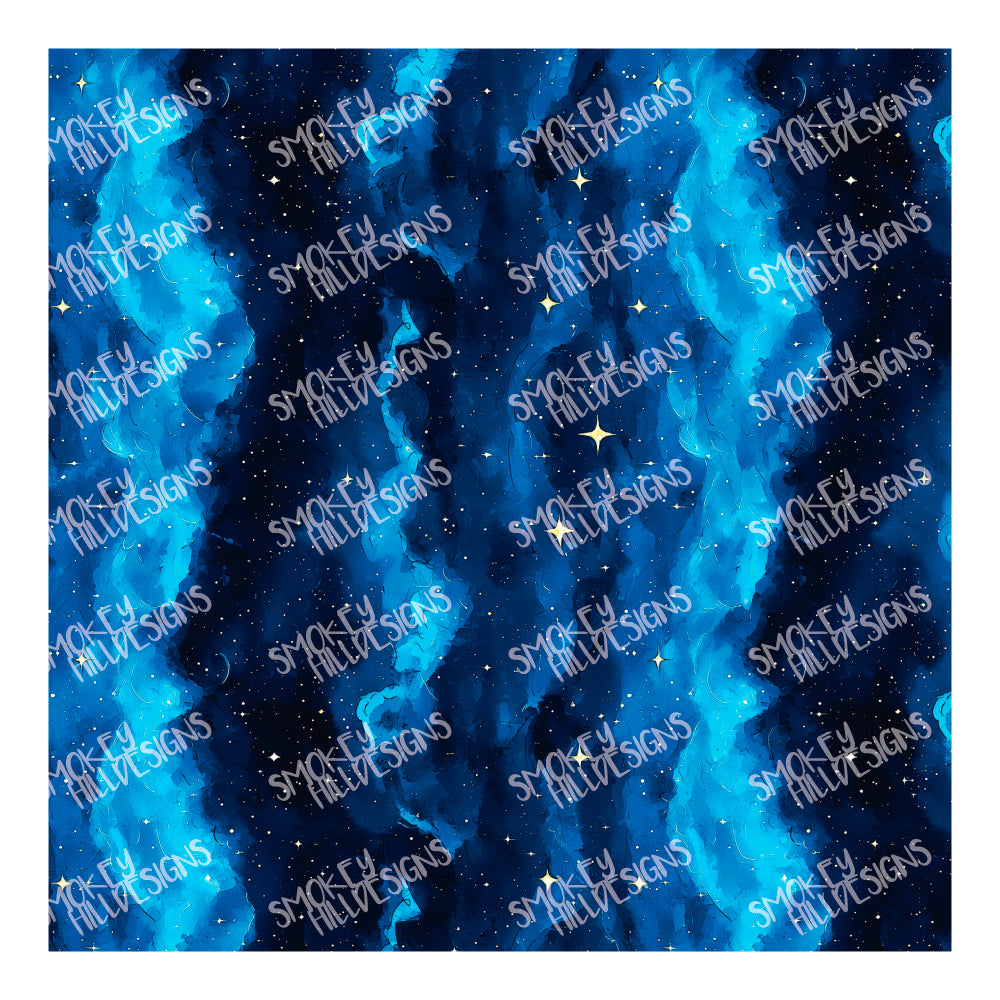 PatternPly® Full Coverage Watercolor Night VERTICAL sheet showing the pattern