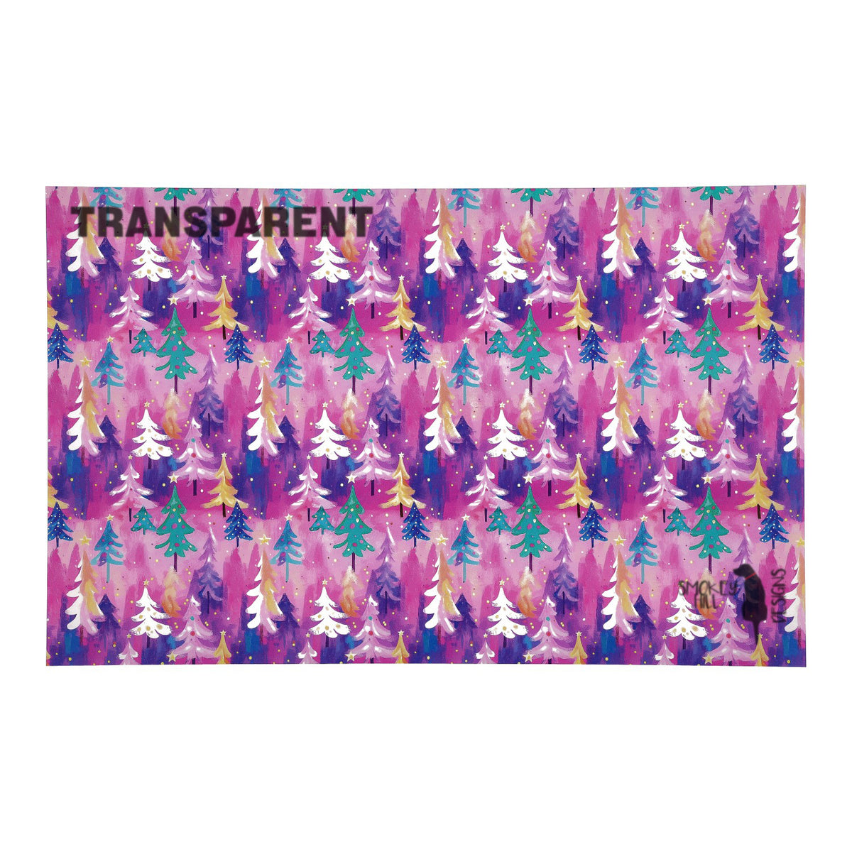 PatternPly® Transparent Whimsical Winter Forest sheet showing the pattern
