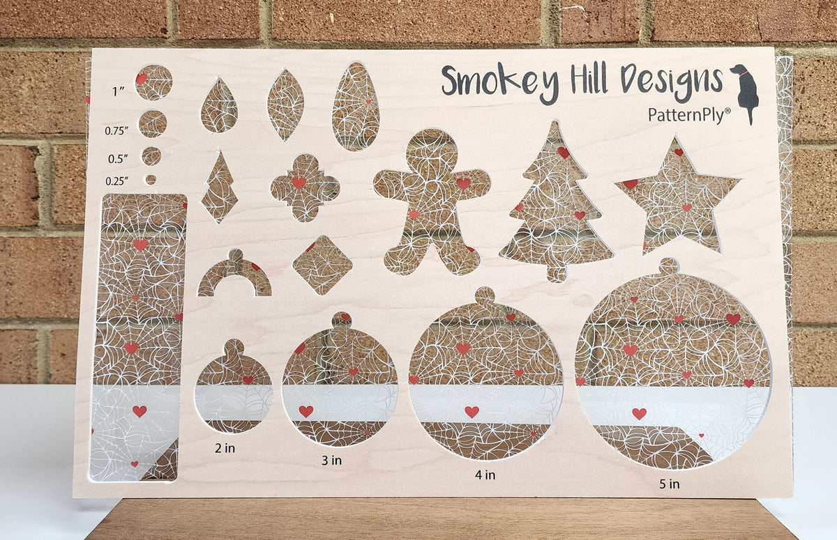 PatternPly® Scattered White Spiderwebs with Red Hearts product photo 2