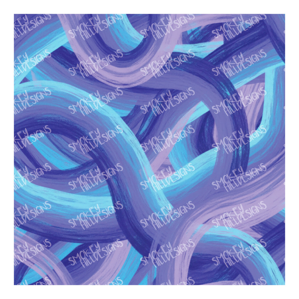 PatternPly® Full Coverage Winding Blue and Purple Maze sheet showing the pattern