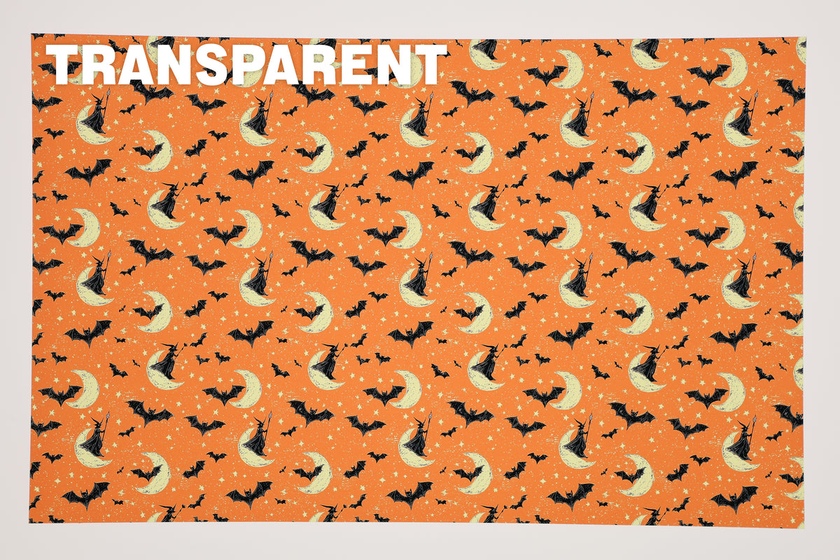 PatternPly® Transparent Witchy Moons sheet showing the pattern
