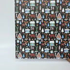 PatternPly® Full Coverage Woodland Christmas on Green LARGE sheet showing the pattern