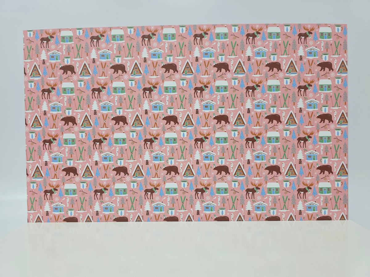 PatternPly® Full Coverage Woodland Christmas on Pink LARGE product photo 2