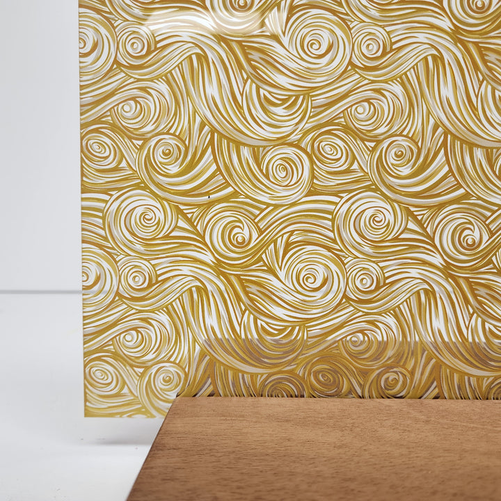 PatternPly® Scattered Gold and White Swirls