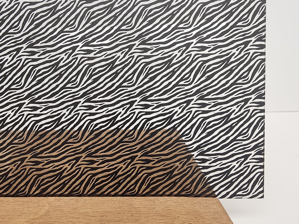 PatternPly® Scattered Zebra BLACK sheet showing the pattern