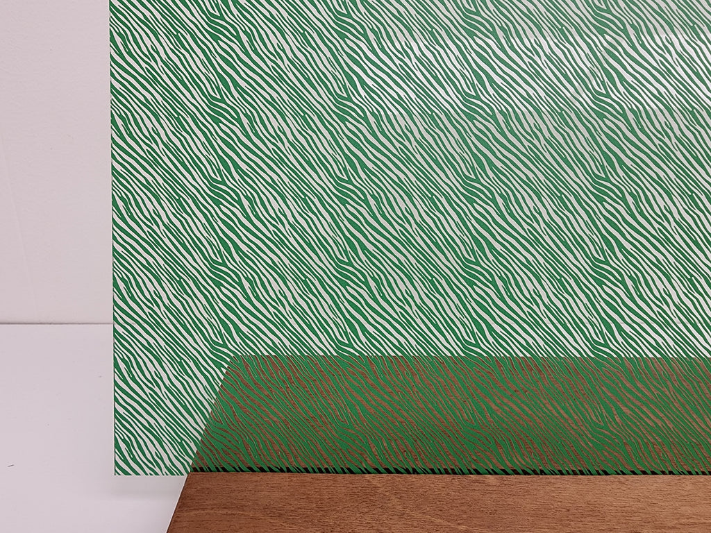 PatternPly® Scattered Zebra GREEN sheet showing the pattern