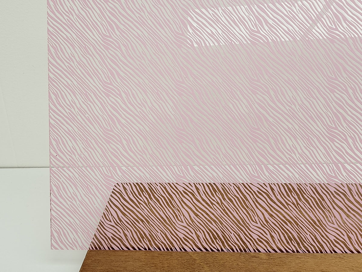 PatternPly® Scattered Zebra LIGHT PINK sheet showing the pattern