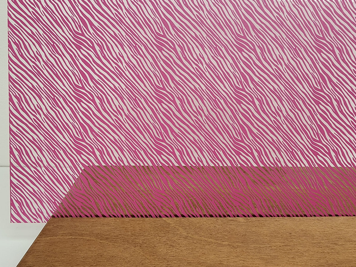 PatternPly® Scattered Zebra PINK sheet showing the pattern
