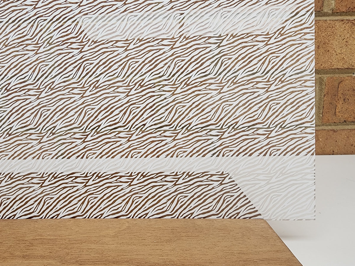 PatternPly® Scattered Zebra WHITE sheet showing the pattern