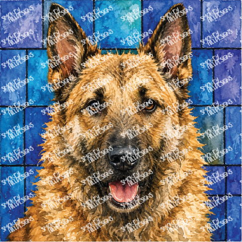 PatternPly® Transparent Dog Breed Series Volume 3 Dog Portraits in Watercolor 23