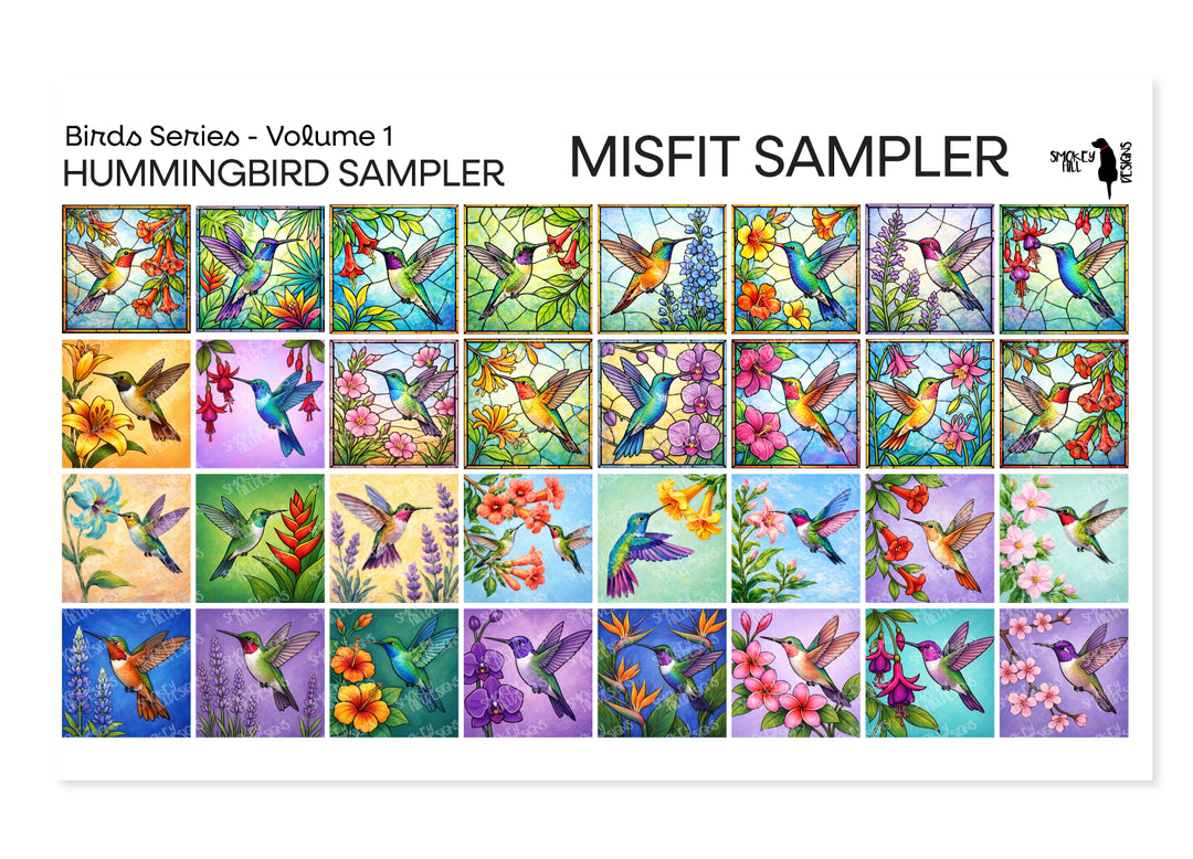 Misfit PatternPly® Transparent Hummingbirds Sampler