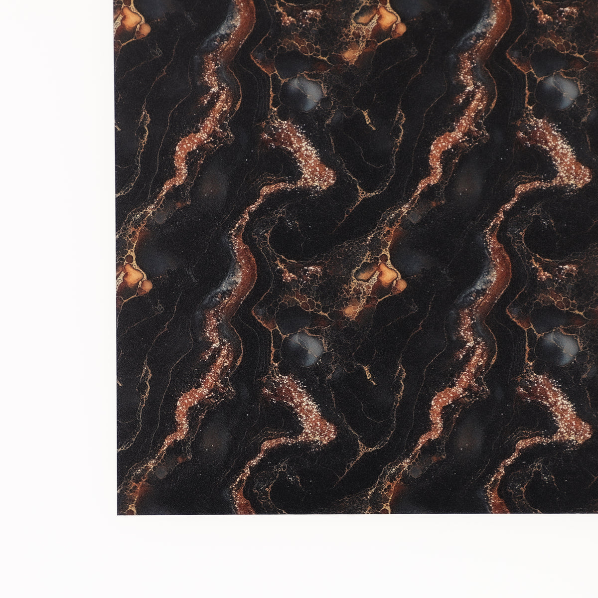 PatternPly® Full Coverage Black and Gold Marble sheet showing the pattern
