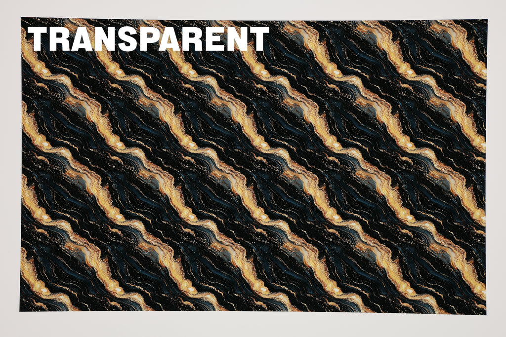 PatternPly® Transparent Black and Gold Shimmer Waves sheet showing the pattern