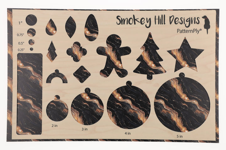 PatternPly® Full Coverage Black and Gold Shimmer Waves