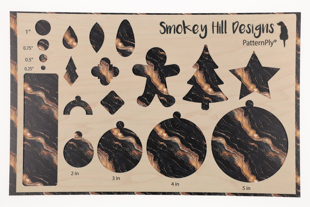 PatternPly® Transparent Black and Gold Shimmer Waves