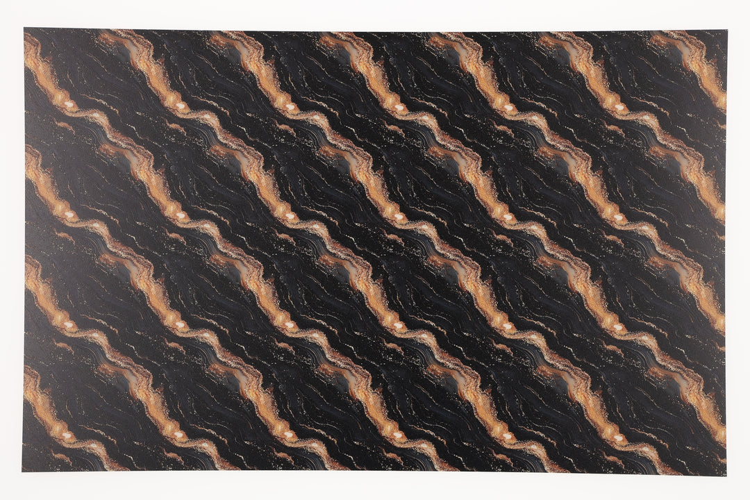 PatternPly® Full Coverage Black and Gold Shimmer Waves